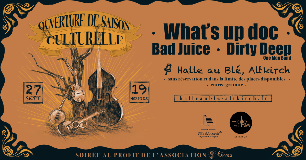 > SAM 27 SEPTEMBRE : Ouverture de saison culturelle + Soirée Blues/Rock